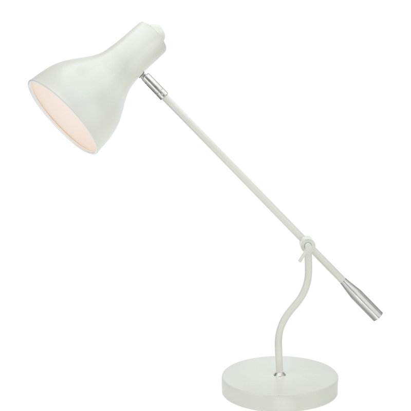 Lampe de bureau en métal 22,5 po modern Branum, Ivoire