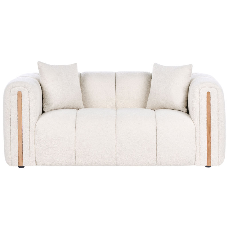 2 Seater Boucle Sofa, White, Boucle