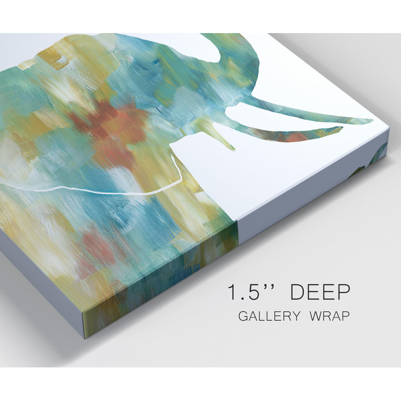 «Painterly Elephant», ensemble de 2 reproductions sur toiles tendues, H 32 po x l 64 po x P 1 po