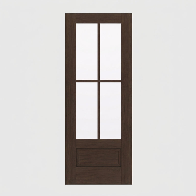 80" Slab Mahogany Exterior Door, SDL 4 Lite, 3/4 Lite, 1 Panel, Unfinished, 36 po x 96 po [porte de 36 po]