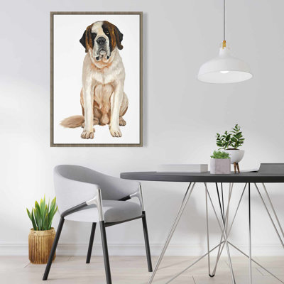 Saint Bernard Brown Pet Canvas | Framed Home Decor Art