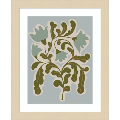 Expressive Abstract House Plant Blue Print