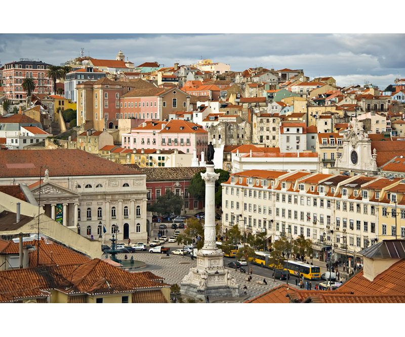 Praca Don Pedro, Lisbonne, Portugal, H 12 po x l 18 po