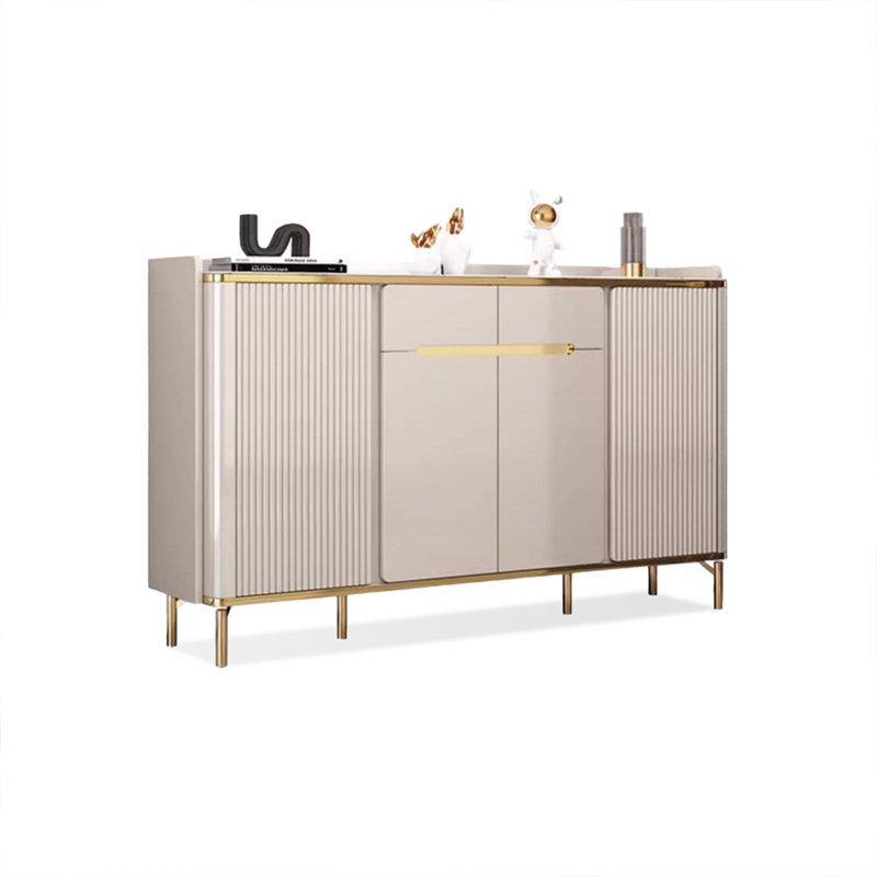 Rangement à chaussures en bois manufacturé beige, H 39,37 po x l 62,2 po x P 13,78 po