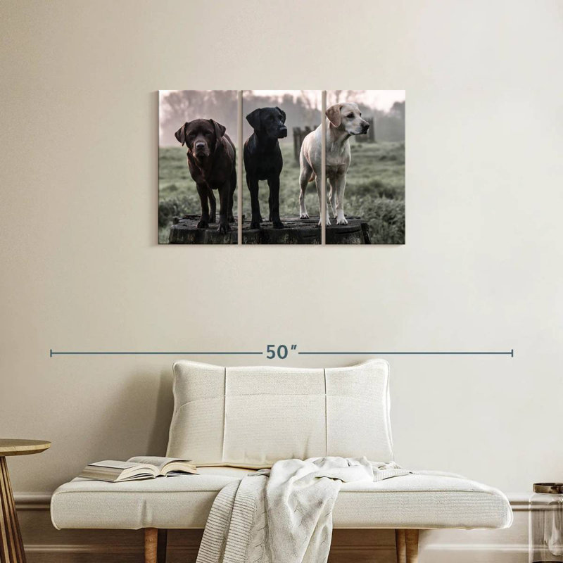 Labrador Dogs, 20" H x 33" W