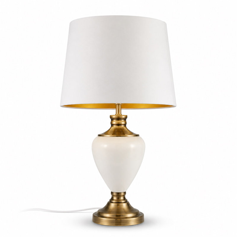 Bostrom 57Cm Classic Table Lamp, White, Cream Antique