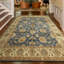 Hand Knotted Wool Oriental Area Rug in Teal/Cream-860355393