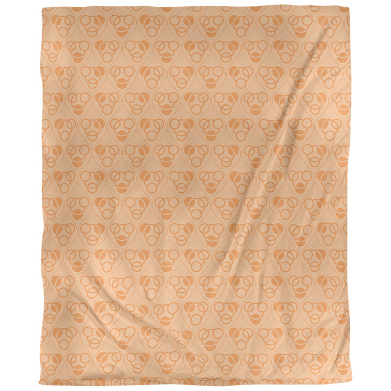 Tissu de cercles et d’ondulations, Orange, L 54 po x l 36 po, Lin naturel paloma
