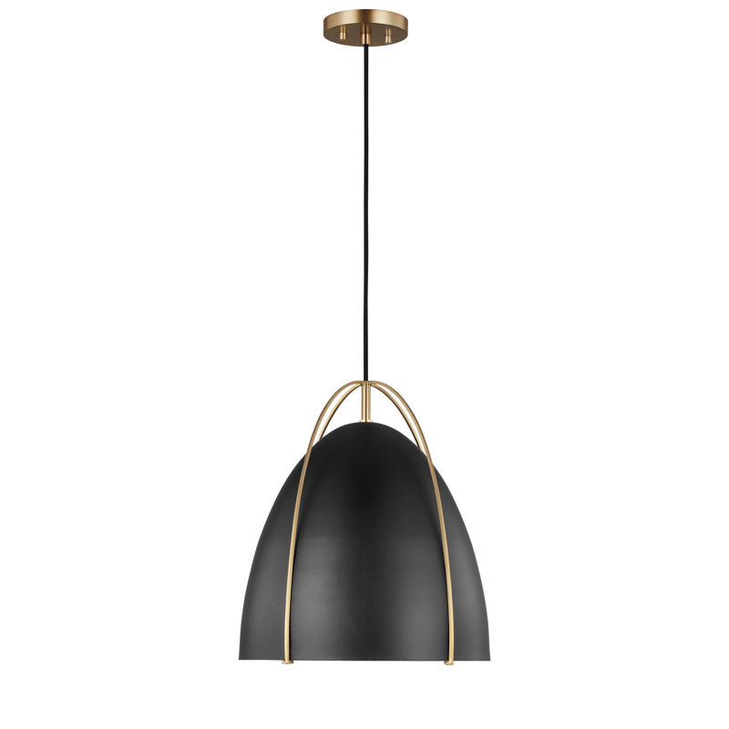 Norman One Light Pendant from Visual Comfort Studio, Satin Bronze, Black, Yes