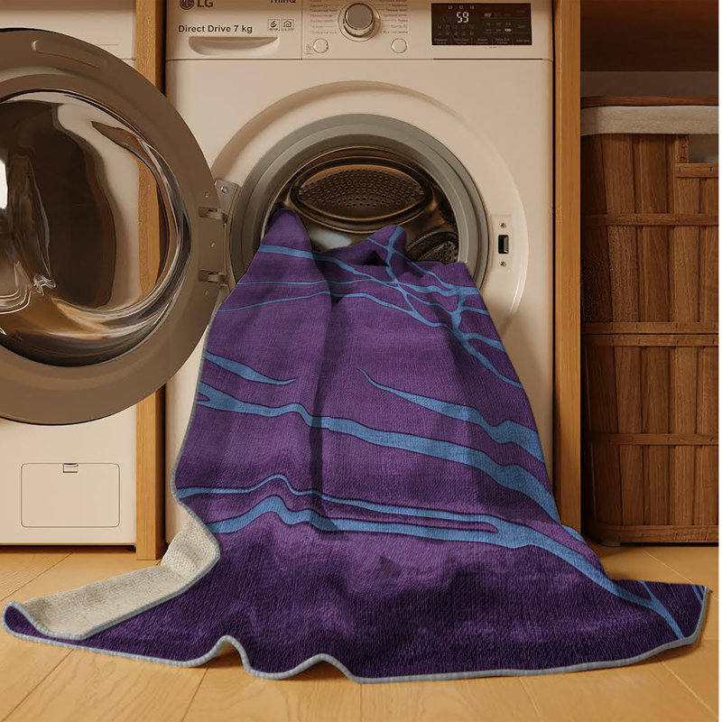 Tapis mauve lavable à la machine, Rectangle 5 pi x 7 pi