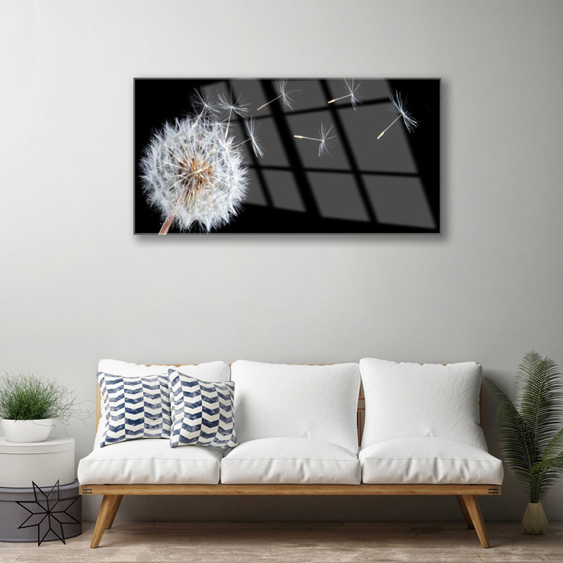 Dandelion Floral - No Frame Print on Glass