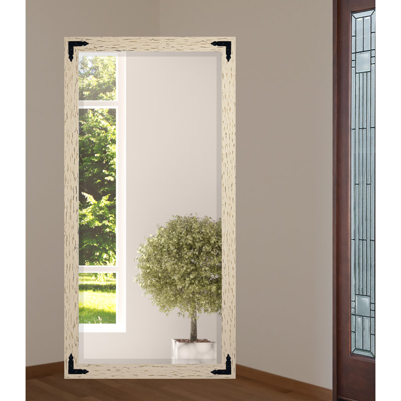 Gros Solid Wood Flat Mirror, 65" H x 31.5" W, Cream/Black
