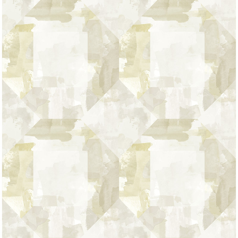 Non-Pasted,Unpasted Geometric Shapes Roll, Beige