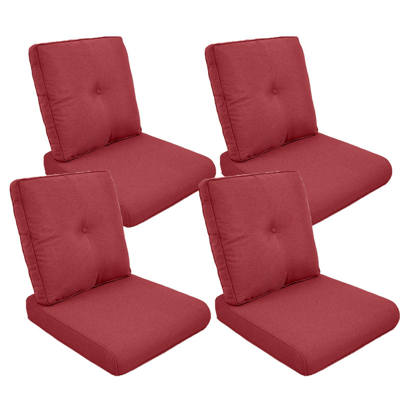 Coussin de siège / dossier d'extérieur Schutt, 4 coussins de siège / dossier, Rouge
