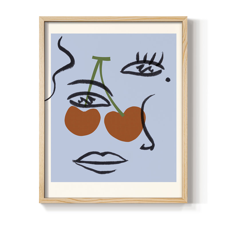 Cherry Baby I Framed Print - Solid Wood