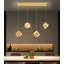 Lustre rectangulaire moderne 4 lumières à DEL-130135617