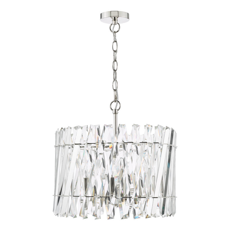 - Light Polished Nickel Pendant, 223cm H x 40cm W x 40cm D, 6 Lights