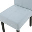 Élégantes chaises de salle à manger bleu clair, conception en bois de polyester, ensemble de maison contemporaine