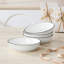 4 Pieces Ceramic Dinnerware Set, Soup Plates, White Poreclain, Embossed Design around Edge, Service For 4 People, 900ML-137526491