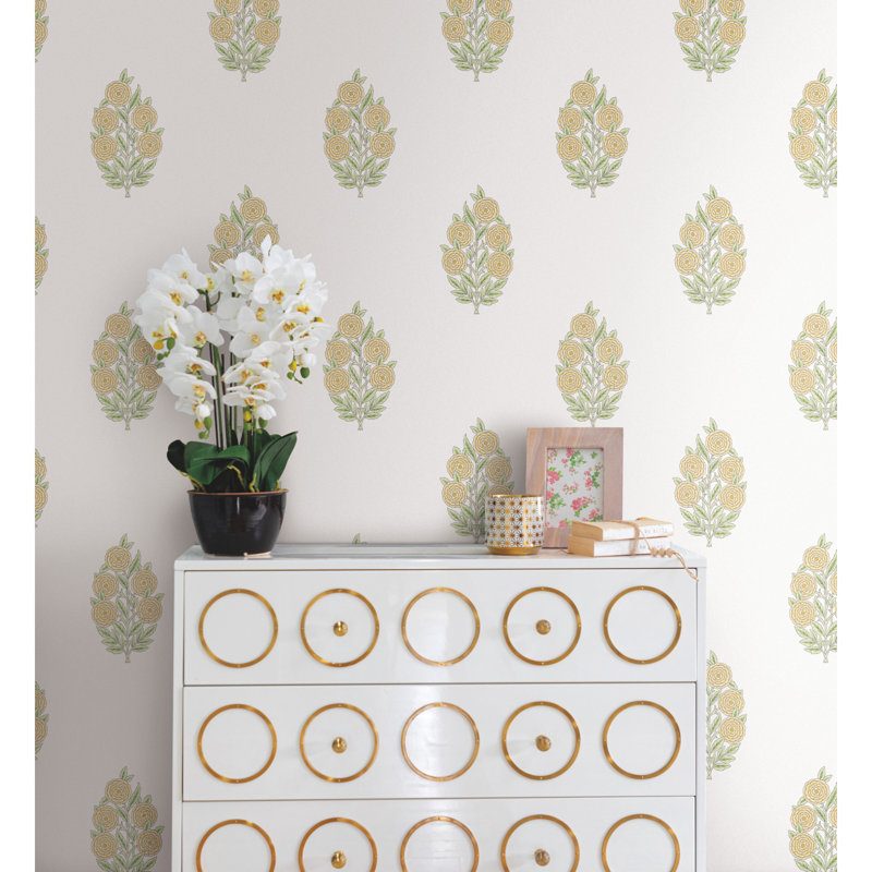 Peel & Stick Floral Roll, Yellow
