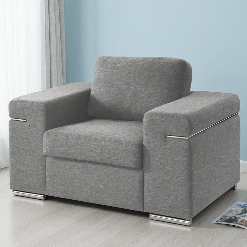 Chaise avec accoudoirs en tissu gris clair Gianna