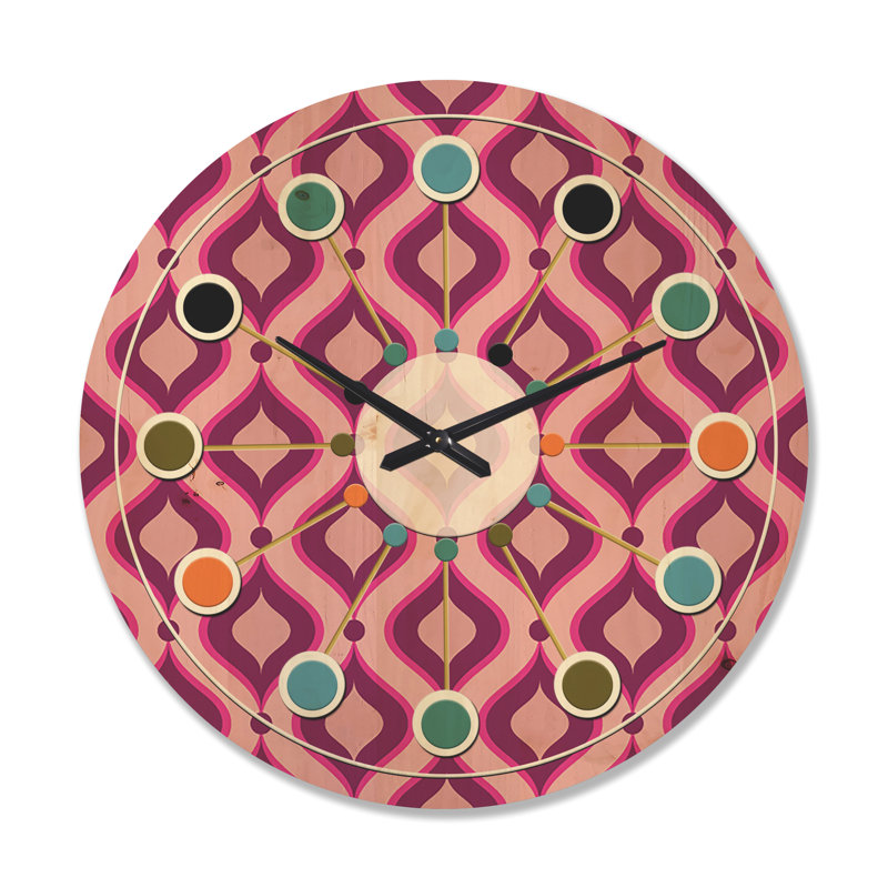 Horloge murale abstraite à motif géométrique IV, Très grand
