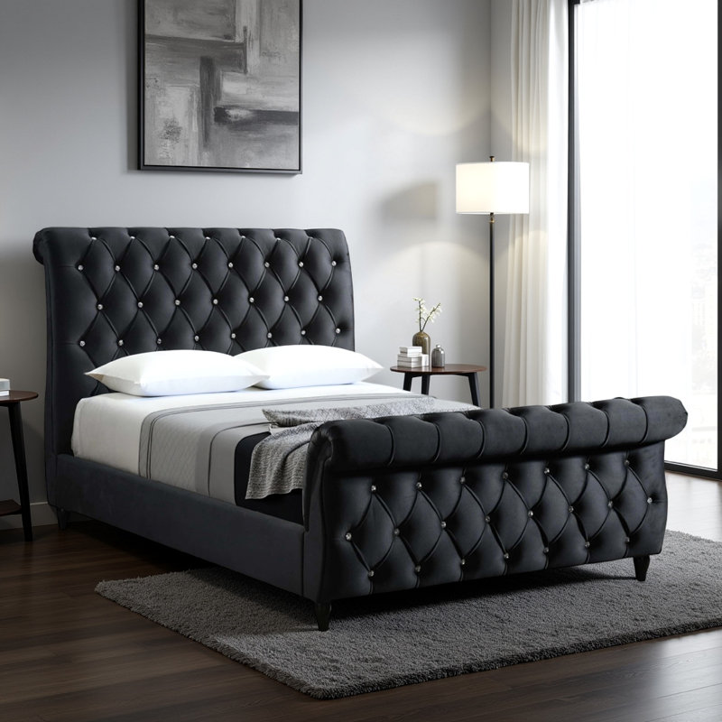Sharples Upholstered Sleigh Bed, King