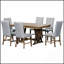 Ensemble de table de salle à manger Mid-Century en bois massif 7 pièces avec table de cuisine extensible et surface en pierre durable