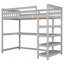 Lit mezzanine simple avec tablettes de rangement et bureau sous le lit-631707289-631707294
