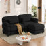 Canapé d'angle modulaire en forme de L de 194 cm (76,4 pouces), canapé 2 places avec pouf, tissu velours côtelé, pour salon, chambre ou appartement
