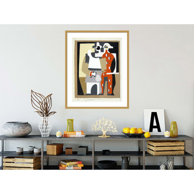 Untitled (Pierrot And Harlequin) By Pablo Picasso -Framed Giclee Print
