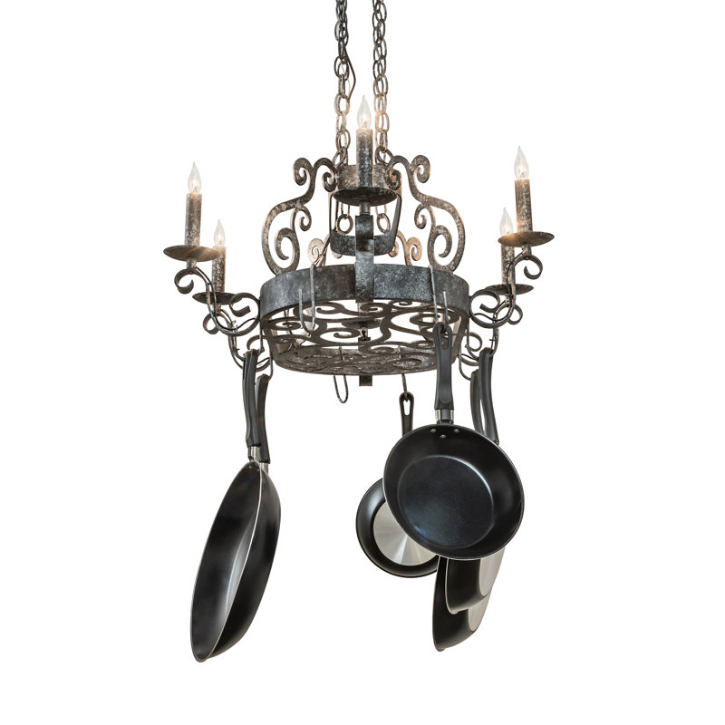 38" Long Neo 6 Light Pot Rack