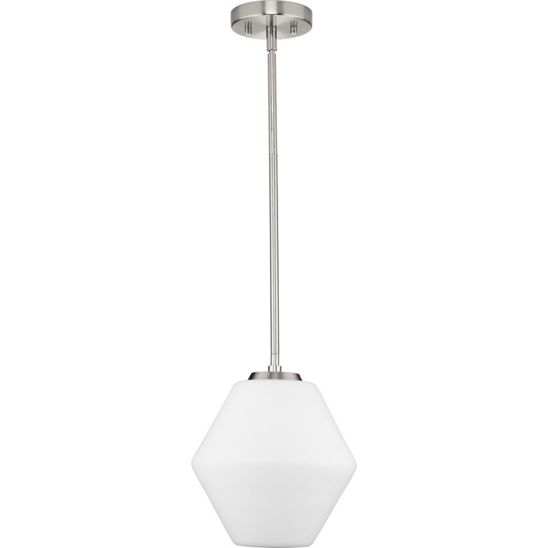 Luminaire suspendu géométrique 1 lumière Jerica, Nickel brossé