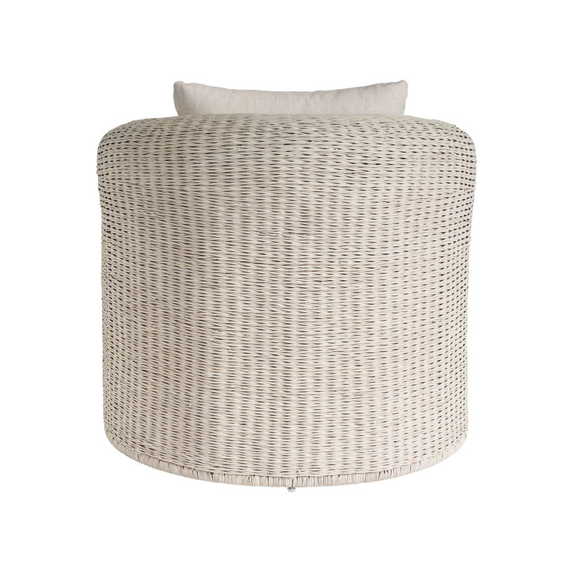 Fauteuil demi-tonneau rembourré, Blanc