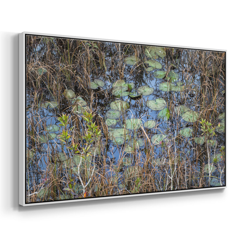 The Marsh - reproduction sur toile avec cadre flottant, H 17 po x l 25 po x P 2 po, Blanc