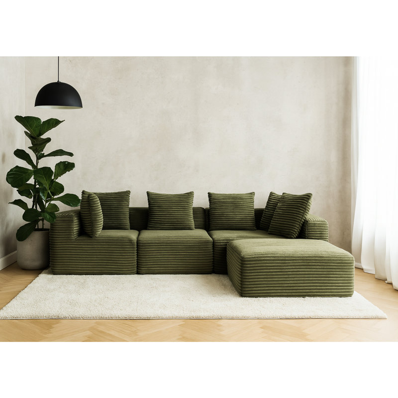 Cube compressé - 33001, modulaire pour installation en ligne droite ou au lit, sans assemblage, compact tout compressé, velours côtelé doux, zone principale 4 sièges 33001, bureau à domicile à configuration flexible, assemblage
