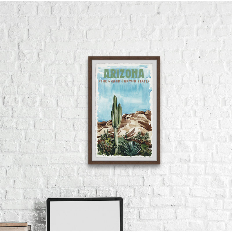 Arizona Grand Canyon - Reproduction d'annonces encadrées sur papier, H 18 po x l 12 po x 1,5 po