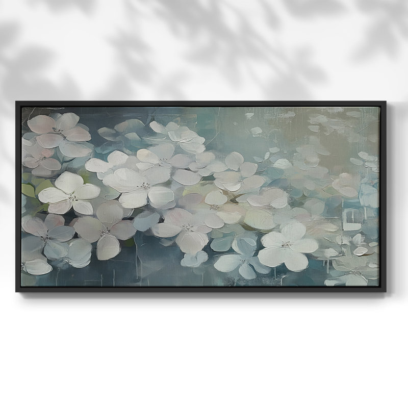 Botanical Series-CCLI- Toile tendue avec châssis tendue, prête à être accrochée, Noir, H 21 po x l 41 po