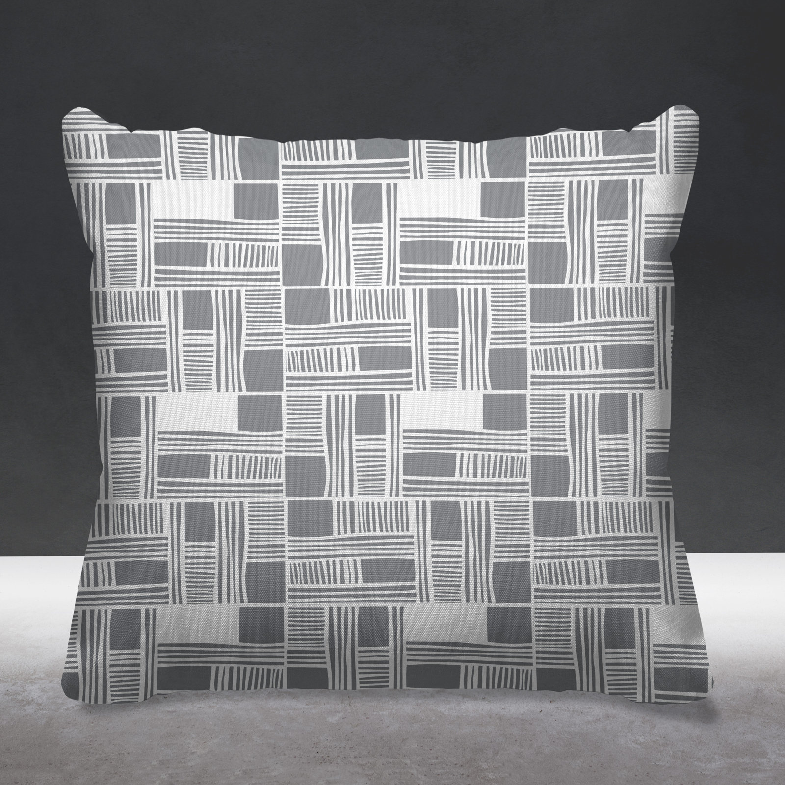 Kapri Indoor/Outdoor Throw Pillow, 19" x 19", Gray, Square