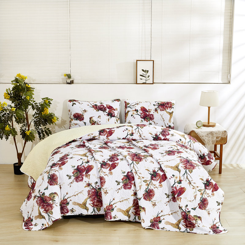 Floral Quilt, King Quilt + 2 Shams