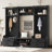 4In1 Detachable Hall Tree With Storage And 7 Hooks, Multiple Functions Hallway Coat Rack With Storage Drawers And Cabinet, Black Shoe Bench For Entryway Hallway-2047373579