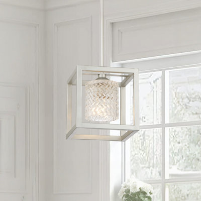 1 - Light Kitchen Steel Dimmable Lantern Square/Rectangle Pendant