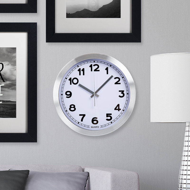 Horloge murale en aluminium brossé 12 pouces Bang