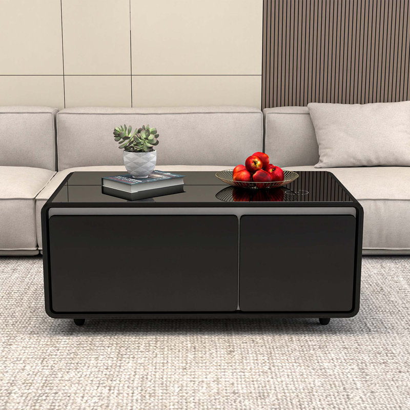 Table basse intelligente avec réfrigérateur intégré, Noir, noir, noir, noir