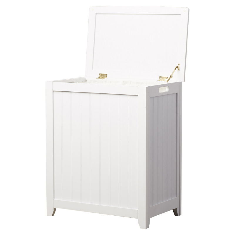 Cabinet Laundry Hamper with Handles, White