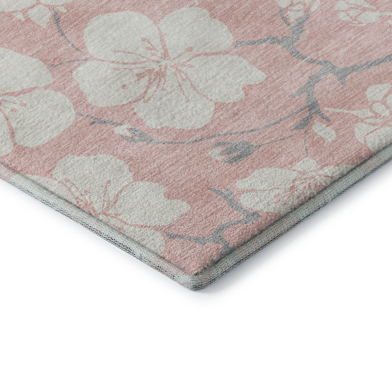 Premium Machine Washable Diskin AMF1032 Floral Rug, Rectangle 1'8" x 2'6"