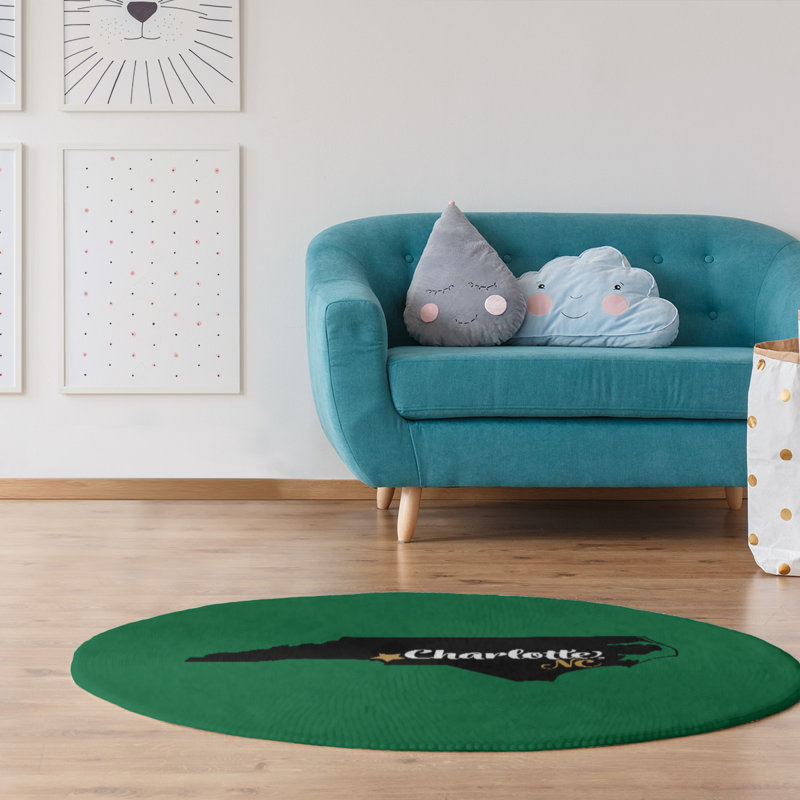 Tapis en poly-caroline des sports north caroline, Rond 5 pi