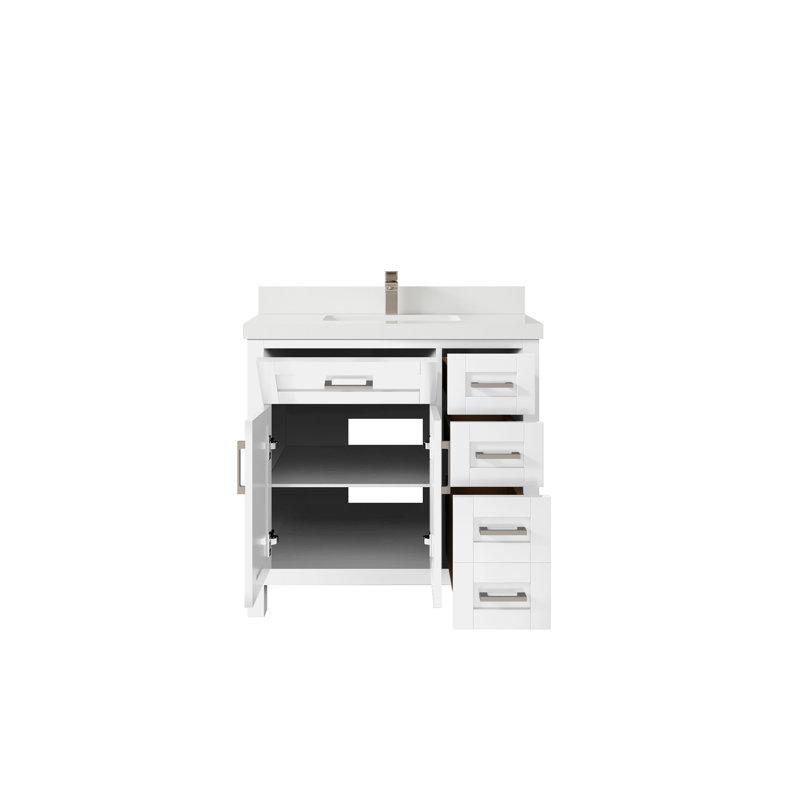 36 po Cambridge Ensemble de meuble-lavabo simple W, Blanc
