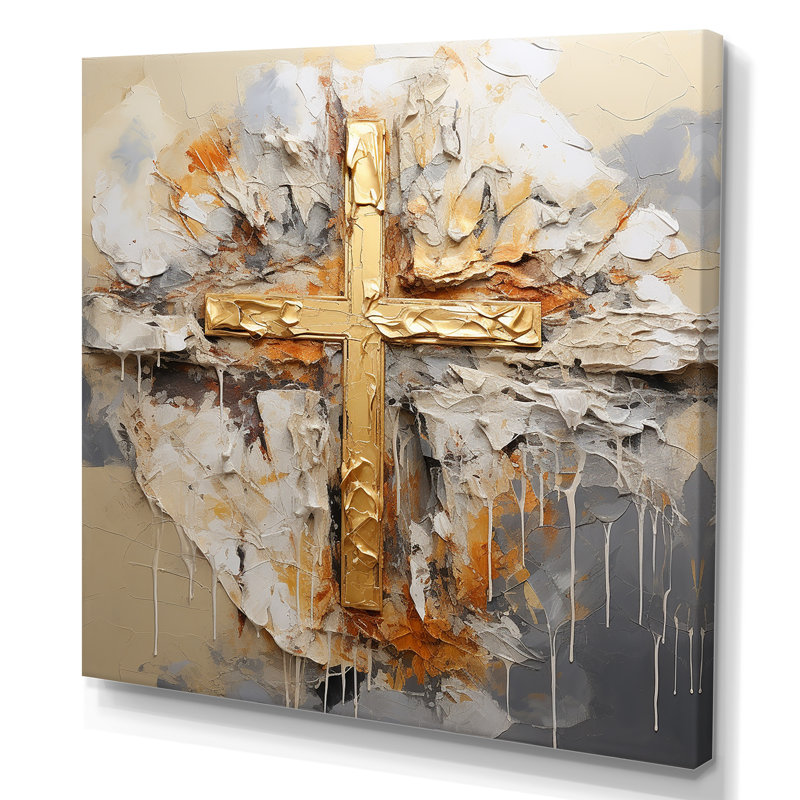 Impression sur toile, art mural doré, H 36 po x l 36 po x P 1,5 po, Toile tendue