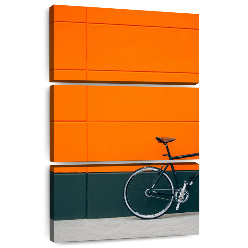 Mehar Bicycle On Orange, 32" H x 20" W